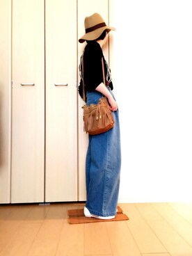 「Ungrid（アングリッド）のアイテム（サスペンダー）」を使った、なー。さん（レディース・156cm）の春コーディネート