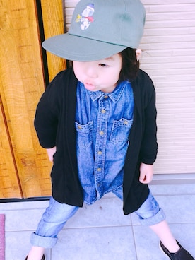 「SNOOPY（スヌーピー）のアイテム（帽子）」を使った、r_kunさん（キッズ・90cm）の春コーディネート