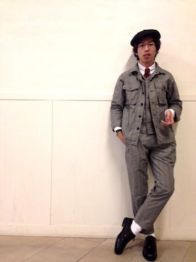 「アイテム（ネクタイ、レッド系）」を使った、Akira Sakaguchi さん（メンズ・167cm）の夏コーディネート