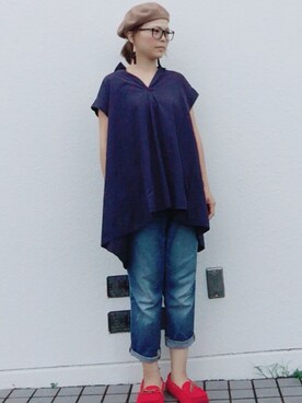 「ohana（オハナ）のアイテム」を使った、25nicoさん（キッズ・120cm）の秋コーディネート