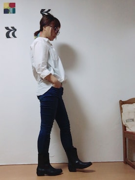 「no brand（ノーブランド）のアイテム（レインシューズ）」を使った、25nicoさん（キッズ・120cm）の秋コーディネート