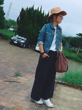 「CONVERSE（コンバース）のCONVERSE コンバース ジャック パーセル / JACK PURCEL（スニーカー）」を使った、25nicoさん（キッズ・120cm）の秋コーディネート