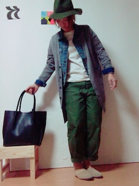 「BEN DAVIS（ベンデイビス）のアイテム（パンツ）」を使った、25nicoさん（キッズ・120cm）の秋コーディネート