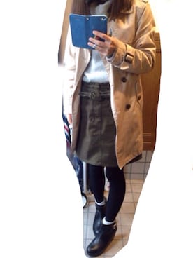 「タイツ×靴下」｜「アイテム（ブーツ）」を使った、chooonさん（レディース・155cm）の秋コーディネート