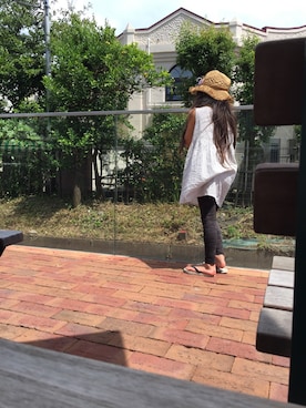 「OLD NAVY（オールドネイビー）のアイテム（ビーチサンダル）」を使った、momoさん（キッズ・110cm）の夏コーディネート
