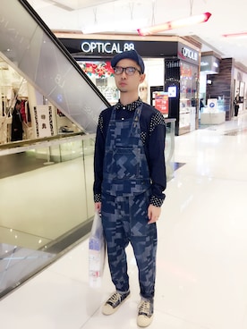 「FRAPBOIS（フラボア）のアイテム（つなぎ/オールインワン）」を使った、coka@cokaさん（メンズ・173cm）の秋コーディネート