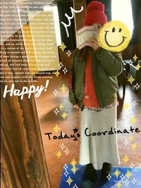 「Rodeo Crowns（ロデオクラウンズ）のアイテム（ダウンジャケット/コート）」を使った、aki＊さん（レディース・158cm）の冬コーディネート