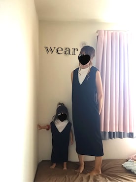 「AZUL by moussy（アズールバイマウジー）のアイテム（ワンピース/ドレス）」を使った、riさん（キッズ・90cm）の夏コーディネート