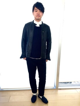 「NANO universe（ナノユニバース）のアイテム（モカシン/デッキシューズ）」を使った、Tsuyoshiさん（メンズ・177cm）の秋コーディネート