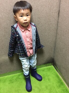 「Arnold Palmer（アーノルドパーマー）のアイテム（ジャケット/アウター）」を使った、KENHAYARIHITO♡KARINさん（キッズ・80cm）の秋コーディネート