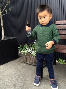「babyGAP（babyGAP）のアイテム（シューズ）」を使った、KENHAYARIHITO♡KARINさん（キッズ・80cm）の秋コーディネート