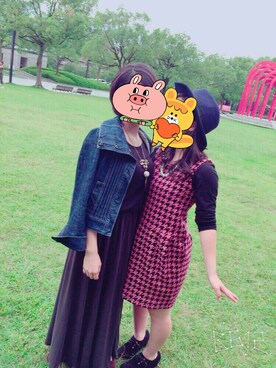 「sugar  roseのアイテム（ワンピース、レッド系）」を使った、MAYU-PINさん（レディース・147cm）の秋コーディネート