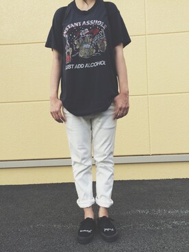 「UNIF（ユニフ）のアイテム（スニーカー）」を使った、MAYOさん（レディース・156cm）の夏コーディネート