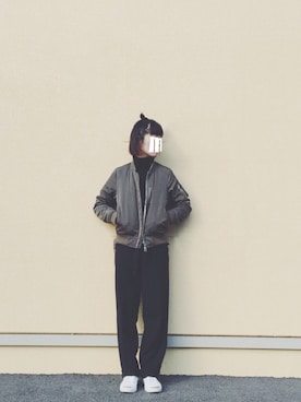 「ユニクロニット」｜MAYOさん（レディース・156cm）の冬コーディネート