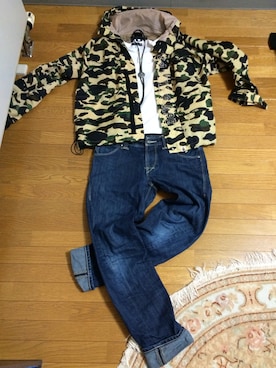 「A BATHING APE（アベイシングエイプ）のアイテム（マウンテンパーカー）」を使った、ひろひろさん（メンズ・168cm）の春コーディネート