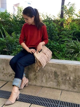 「goocy（グースィー）のアイテム（デニムパンツ）」を使った、kotokoさん（レディース・160cm）の秋コーディネート