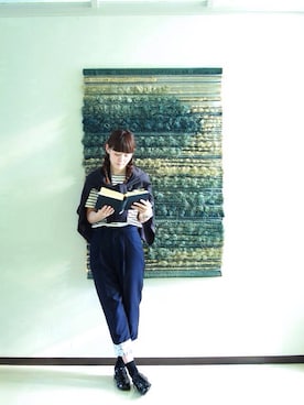 「大学」｜「アイテム（スラックス）」を使った、m t s kさん（レディース・164cm）の秋コーディネート