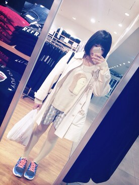 「春 コート」｜カミヤさん（レディース・155cm）の春コーディネート