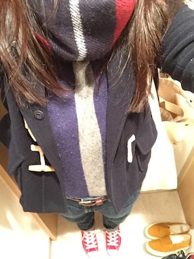 「テーパードデニム」｜Ayuko.Uさん（レディース・161cm）の冬コーディネート