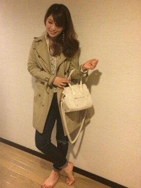 「STUNNING LURE（スタニングルアー）のアイテム（トレンチコート）」を使った、yocco（´-`）さん（レディース・166cm）の春コーディネート