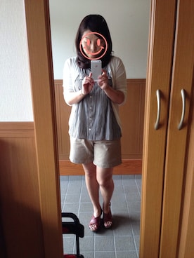 「NOMBRE IMPAIR（ノンブルアンペール）のアイテム（カーディガン/ボレロ）」を使った、まこさん（レディース・155cm）の夏コーディネート