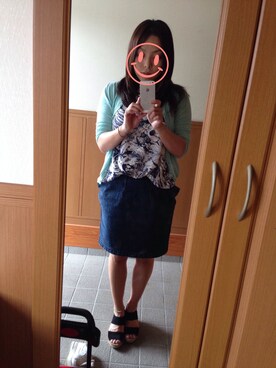 「NOMBRE IMPAIR（ノンブルアンペール）のアイテム（カーディガン/ボレロ）」を使った、まこさん（レディース・155cm）の夏コーディネート
