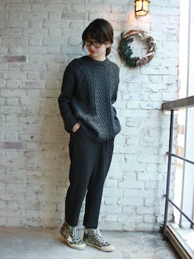 「JOURNAL STANDARD LUXE（ジャーナルスタンダード　ラックス）のアイテム（パンツ）」を使った、A.Kさん（レディース・161cm）の冬コーディネート