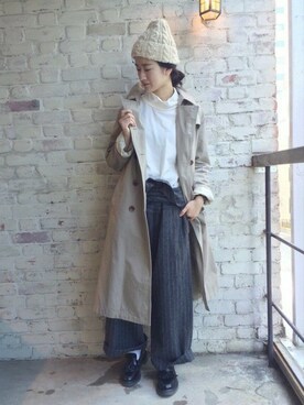 「JOURNAL STANDARD LUXE（ジャーナルスタンダード　ラックス）のアイテム（トレンチコート）」を使った、A.Kさん（レディース・161cm）の冬コーディネート