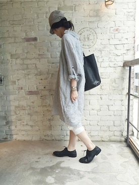 「シャツワンピ」｜A.Kさん（レディース・161cm）の夏コーディネート