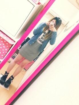 「SPIRALGIRL（スパイラルガール）のアイテム（ブルゾン）」を使った、ま〜ちゃんさん（レディース・156cm）の春コーディネート