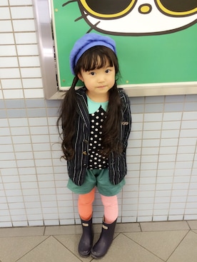 「ベレー」｜「アイテム（ジャケット/アウター）」を使った、sue*sueさん（キッズ・110cm）の春コーディネート