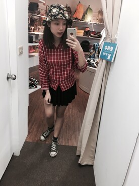 「Major made（Major made）のアイテム（スカート）」を使った、謝蕙羽さん（レディース・157cm）の春コーディネート