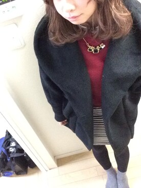 「くつした」｜「アイテム（その他アウター）」を使った、ゆーかさん（レディース・155cm）の冬コーディネート