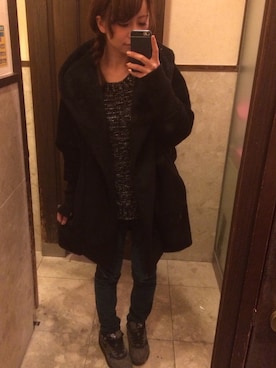 「おさげ」｜「アイテム（その他アウター）」を使った、ゆーかさん（レディース・155cm）の冬コーディネート
