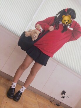 「WEGO（ウィゴー）のWEGO/クマソックス（ソックス/靴下、ホワイト系）」を使った、ゆいにゃんさん（レディース・158cm）の秋コーディネート