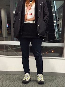 「airmax」｜「アイテム（ナイロンジャケット）」を使った、ミニーさん（レディース・151cm）の春コーディネート