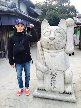 「おかげ横丁」｜とっしーさん（メンズ・174cm）の冬コーディネート