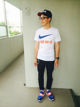 「BEAMS BOY（ビームスボーイ）のアイテム（キャップ）」を使った、とっしーさん（メンズ・174cm）の春コーディネート