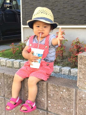 「1歳半」｜「アイテム（サロペット/オーバーオール）」を使った、noa☆AIRIさん（キッズ・80cm）の夏コーディネート