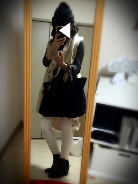 「ラビットファー」｜「アイテム（ブーツ）」を使った、えだまめとまとさん（レディース・151cm）の春コーディネート