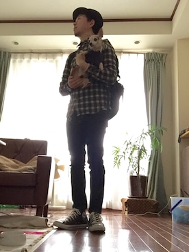 「アイテム（その他、ブラウン系）」を使った、ＹＯＵさん（メンズ・165cm）の秋コーディネート