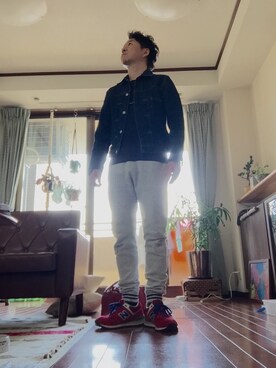 「アイテム（ボストンバッグ、レッド系）」を使った、ＹＯＵさん（メンズ・165cm）の秋コーディネート