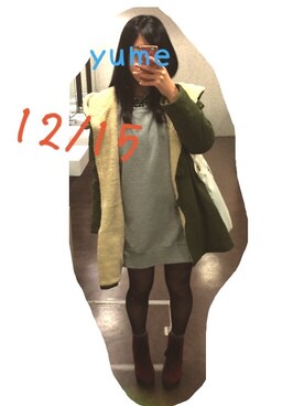 「tiptop（ティップトップ）のアイテム（モッズコート）」を使った、ユメガアルさん（レディース・160cm）の冬コーディネート