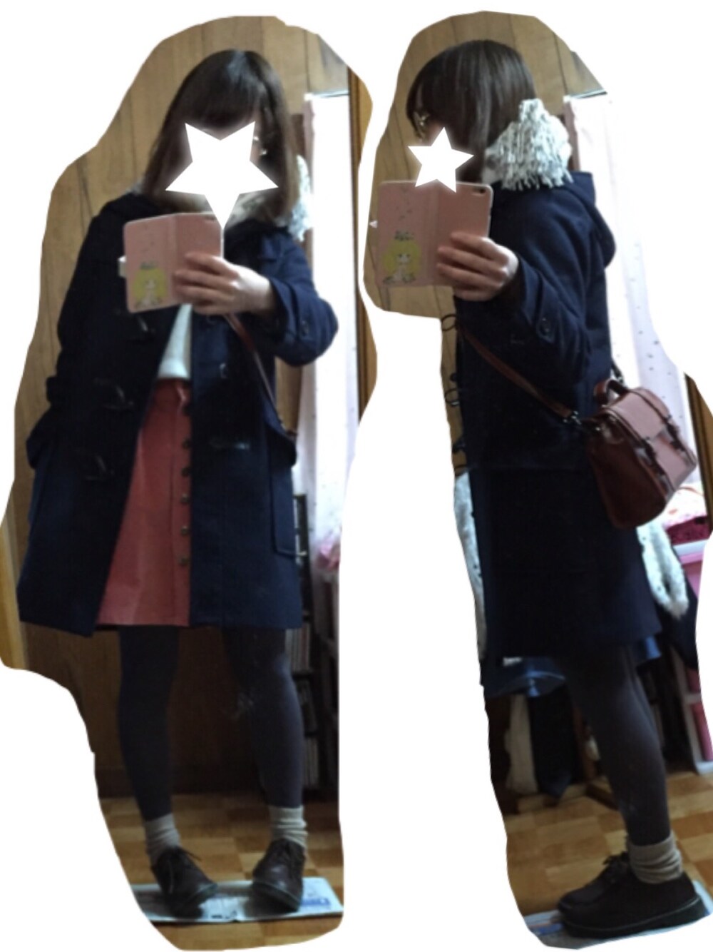 「ほっこり、丸メガネ、ダッフルコート、GU、WEGO、Par Avion、cepo.、Crisp」｜「WEGOのWEGO/ラウンドタイプ（メガネ、ゴールド系）」を使った、ちゆき。さん（レディース・158cm）の冬コーディネートの1枚目の写真