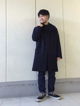 「ADAM ET ROPE'（アダムエロペ）のアイテム（ダッフルコート）」を使った、こいでさん（メンズ・169cm）の秋コーディネート