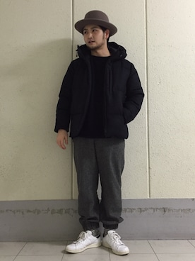 「BRIXTON（ブリクストン）のアイテム（帽子）」を使った、こいでさん（メンズ・169cm）の冬コーディネート