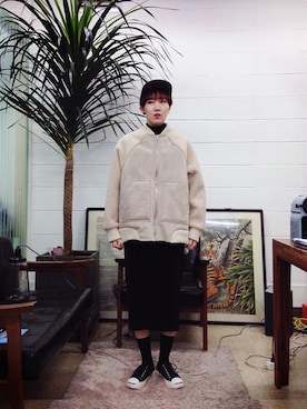 「oversize」｜Yomenさん（レディース・161cm）の冬コーディネート