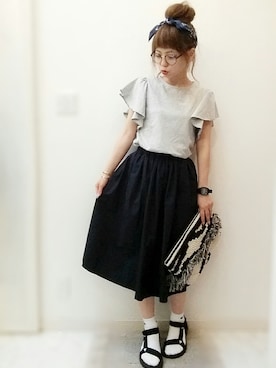 「SLOBE IENA（スローブイエナ）のアイテム（ソックス/靴下）」を使った、maamin♡さん（レディース・156cm）の春コーディネート