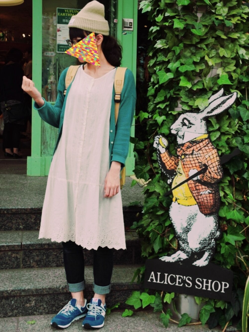 「ニューバランス」｜「NEW BALANCEのアイテム（スニーカー、ブルー系）」を使った、Machakoさん（レディース・158cm）の春コーディネートの1枚目の写真