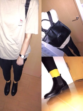 「DHOLIC（ディーホリック）のアイテム（バックパック/リュック）」を使った、実さん（レディース・169cm）の秋コーディネート